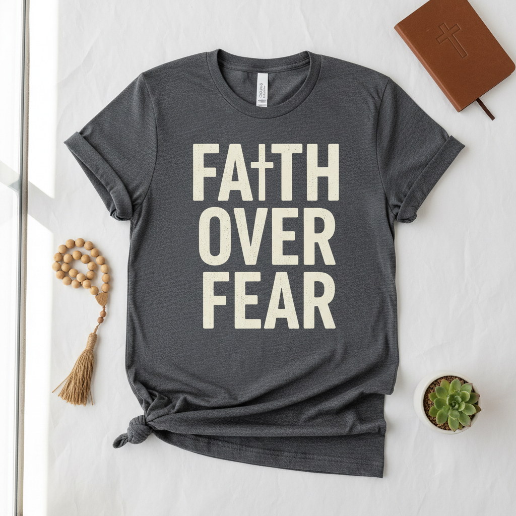 Faith Over Fear Flat Lay Mockup